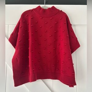 Girl’s Dark Red Carter’s mock neck sweater poncho